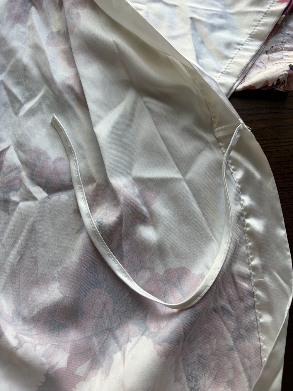 Floral Print Silky Bride Robe - Picture 6 of 6